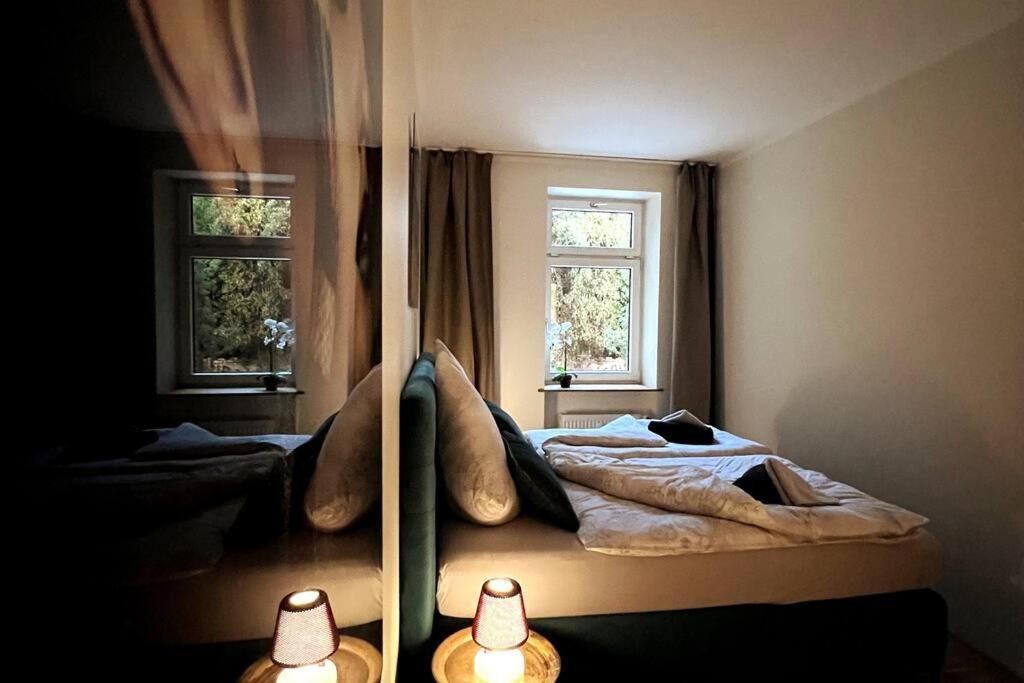 Soul-Apartment Terrasse Privat-Parkplatz Boxspringbett 55Zoll Tv Wlan Лейпциг Екстер'єр фото